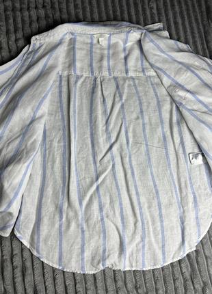 Стильная льняная рубашка базовая оверсайз4 фото