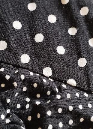 🖤🤍 рубашка на запах. в горох. рюши. штапель. вискоза9 фото