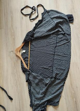 🖤🤍 рубашка на запах. в горох. рюши. штапель. вискоза8 фото