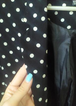 Пиджак черный в горошек3 фото