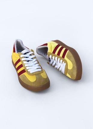 Мужские кроссовки желтые adidas gazelle x gucci yellow3 фото