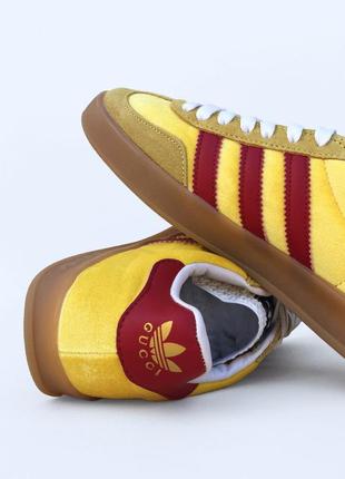 Мужские кроссовки желтые adidas gazelle x gucci yellow8 фото