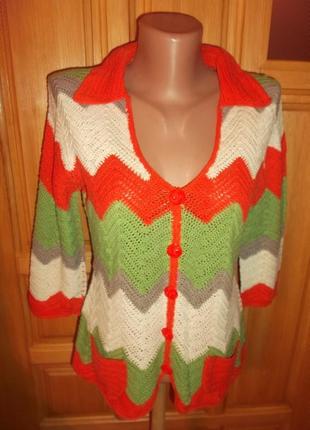 Витнажная вязка блузочка хлопок  рисунок зигзаг  р. m