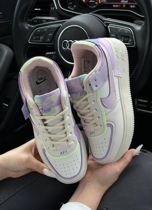 Женские кроссовки nike air force 1 shadow beige violet 36-37-38-39-40-411 фото