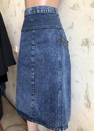 Джинсовая юбка карандаш батал джинс джинсова спідниця миди міді8 фото