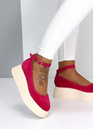 Женские туфли замша на платформе2 фото