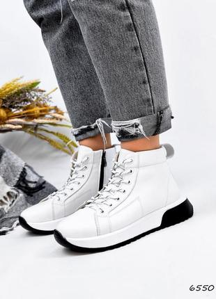 Распродажа 36рр ботинки кроссовки женские solo белые зима