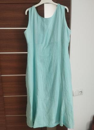 Льняное бирюзово - голубое платье bonita размер 442 фото