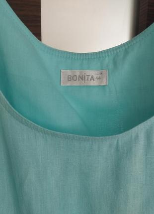Льняное бирюзово - голубое платье bonita размер 443 фото
