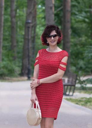 Стильна шовкова сукня (червоне плаття)