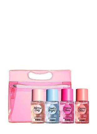 Набор спреев victoria’s secret pink оригинал спрей fresh &amp; clean cool&amp;bright сосно &amp; glow warm&amp;cozy косме