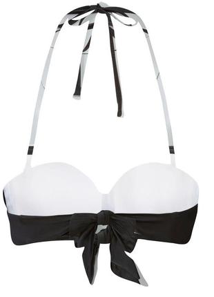 Женский топ бикини esmara® с завязками сзади, размер евро 40, цвет белый-черный2 фото