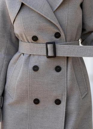 Демисезонное пальто пв-93 светло-серый6 фото