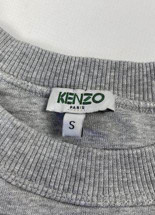 Свитшот kenzo paris оригинал серый размер с большим логотипом6 фото