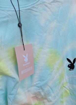 Платье футболка оверсайз playboy x missguided pastel tie dye oversized t shirt dress5 фото