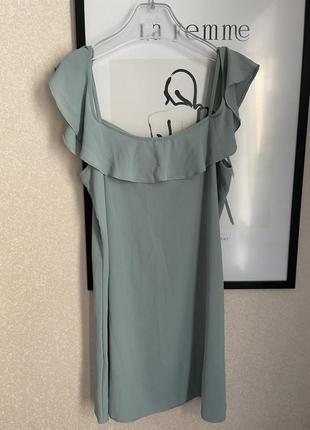 Платье мятное нежное волан сарафан