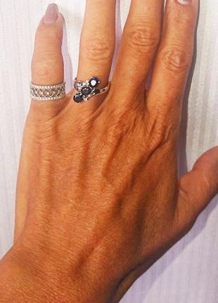 Кольцо сапфир бриллиант діамант белое золото 585 рф 16,5р каблучка