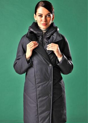 Куртка-полупальто и жилетка комплект зимний графит marshal wolf mkmm-572 фото