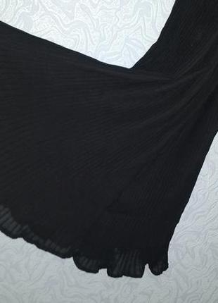Черное шифоновое платье с гофре и драпировками7 фото