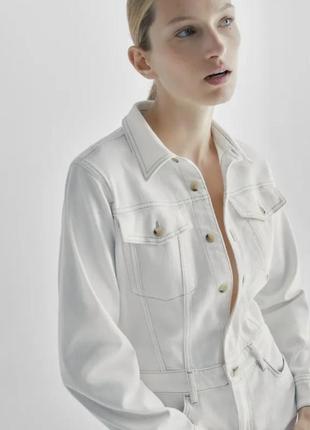 Прямий джинсовий комбінезон зі строчками massimo dutti