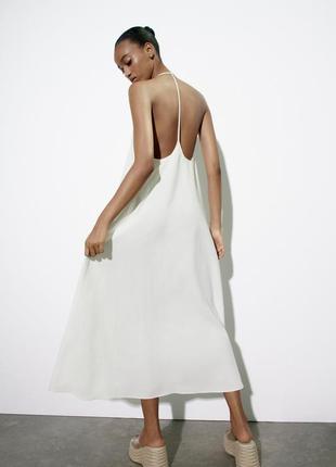 Платье миди с открытой спинкой от zara, размер м