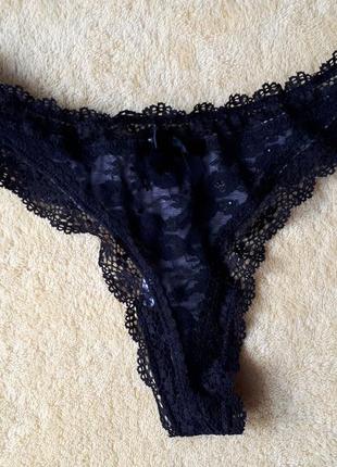 Новые черные бежевые кружевные со стразами цветами трусики гипюровые стринги танга цветы гипюр кружево censored м/10/38/46