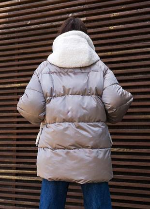 Зимняя куртка к-271 капучино7 фото