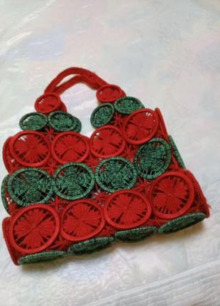 Эксклюзивная сумка корзина  плетеная ручная работа