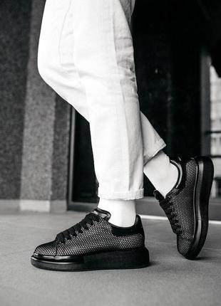 Женские кроссовки   alexander mcqueen low larry black александр маквин6 фото