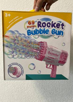 Пистолет для мыльных пузырей bazooka bubble gun , генератор мыльных пузырей фиолетовый3 фото