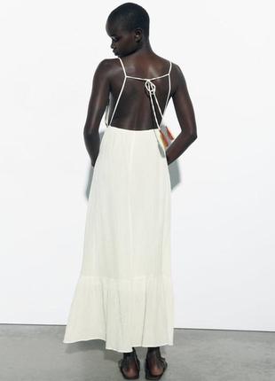 Zara -60% 💛 платье вышитое лен роскошное коттон стильное l, xl8 фото