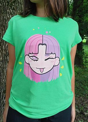 Футболка для девочек,принт "emoji" 10-16 лет 7