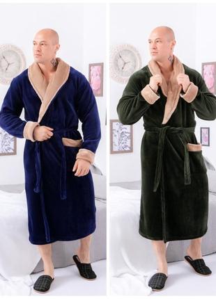 Махровий халат чоловічий, махровый халат мужской,плюшевий халат чоловічий, халат махровий велсофт