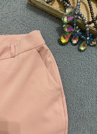 Легкие классические брюки пудрового цвета2 фото