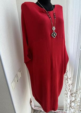 Красное платье свободного кроя1 фото