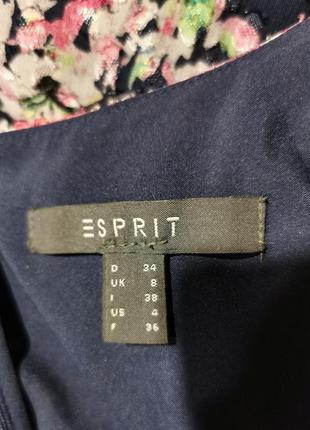 Платье миди набивной атлас на шифоне с поясом esprit2 фото