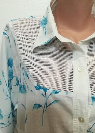 Летняя легкая блуза рубашка 58 рзмира.3 фото