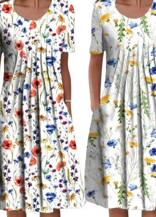 Нове плаття міді з кишенями zanzea розмір s білого кольору