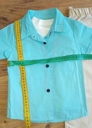 Модный комплект для мальчика рубашка  штаны и футболка6 фото