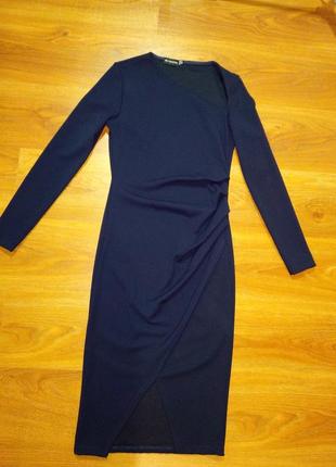 Prettylittlething елегантне темно-синє плаття5 фото