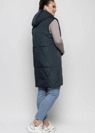 Женская жилетка удлиненная прямого силуэта2 фото