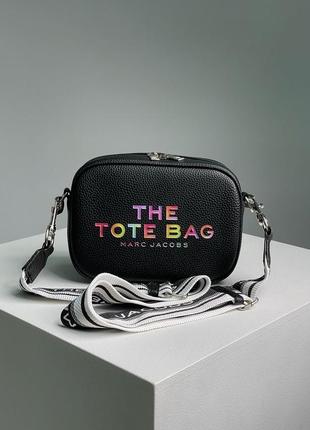 Сумка marc jacobs crossbody leather bag black/rainbow