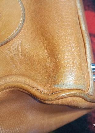 Сумочка баульчик кожаная небольшая винтажная