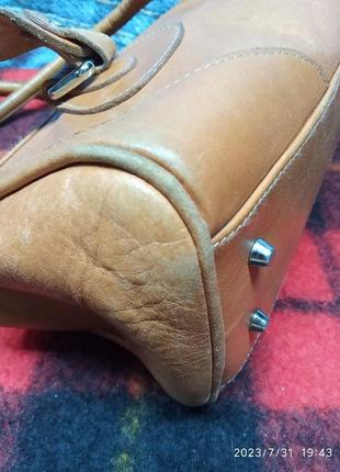 Сумочка баульчик кожаная небольшая винтажная