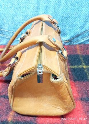 Сумочка баульчик кожаная небольшая винтажная