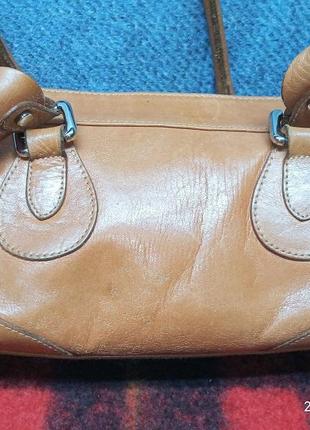Сумочка баульчик кожаная небольшая винтажная