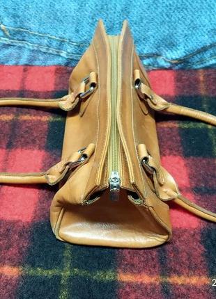 Сумочка баульчик кожаная небольшая винтажная