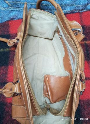 Сумочка баульчик кожаная небольшая винтажная