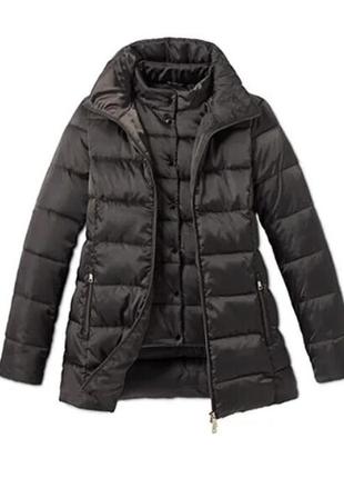 Стильная, теплая женская удлиненная стеганая куртка, размер 40 евро