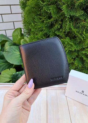 Жіночий шкіряний гаманець на магнітній застібці sezfert чорний1 фото